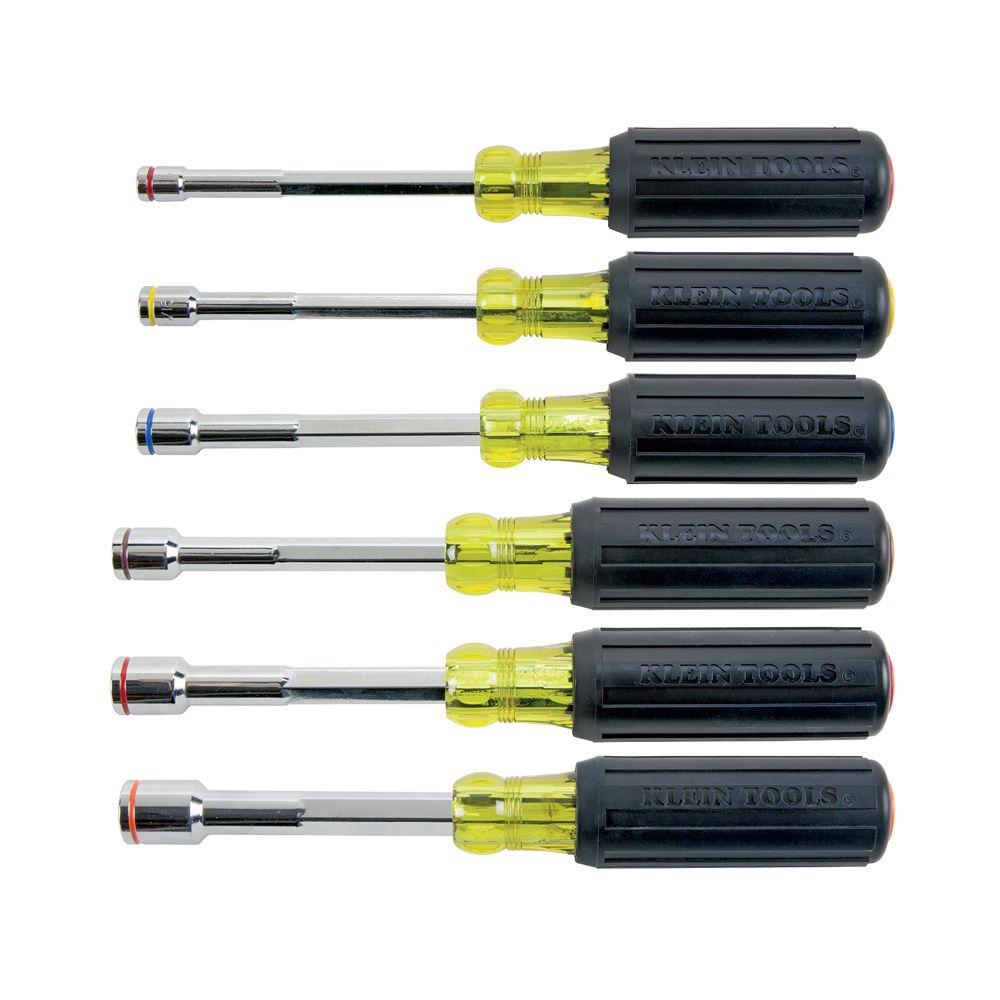 Klein Tools 635-6 Nut Driver Set, Magnetic Nut Drivers, Heavy Duty, 6-Piece Supply