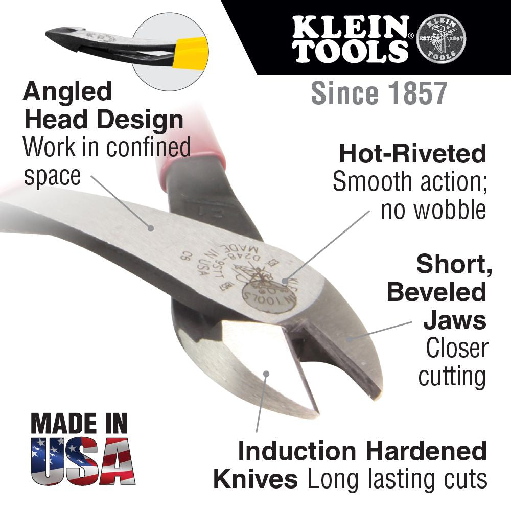 Klein Tools D2000-48 Diagonal Cutting Pliers, Angled Head, 8-Inch Online