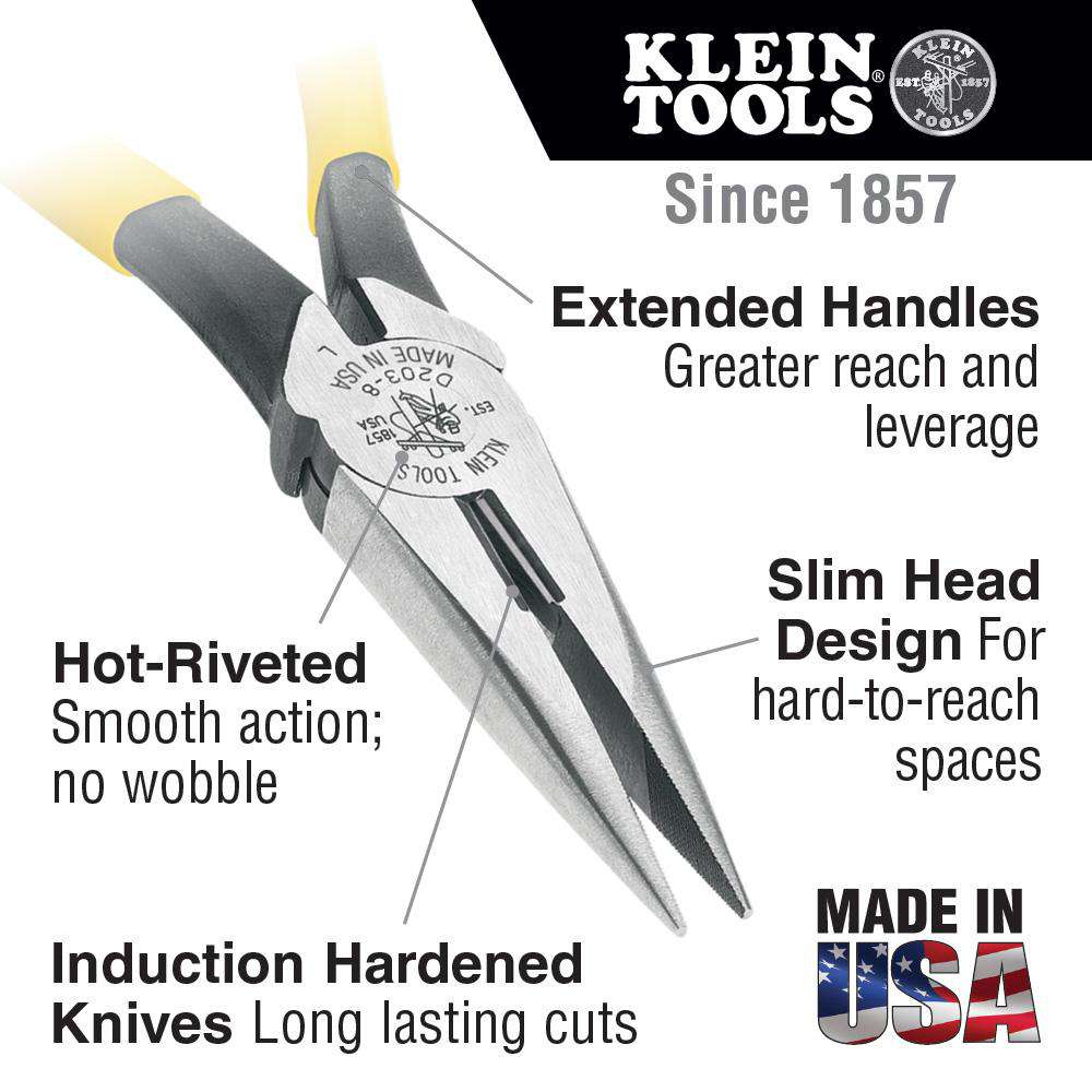 Klein Tools D203-6 Pliers, Needle Nose Side-Cutters, 6-Inch Sale