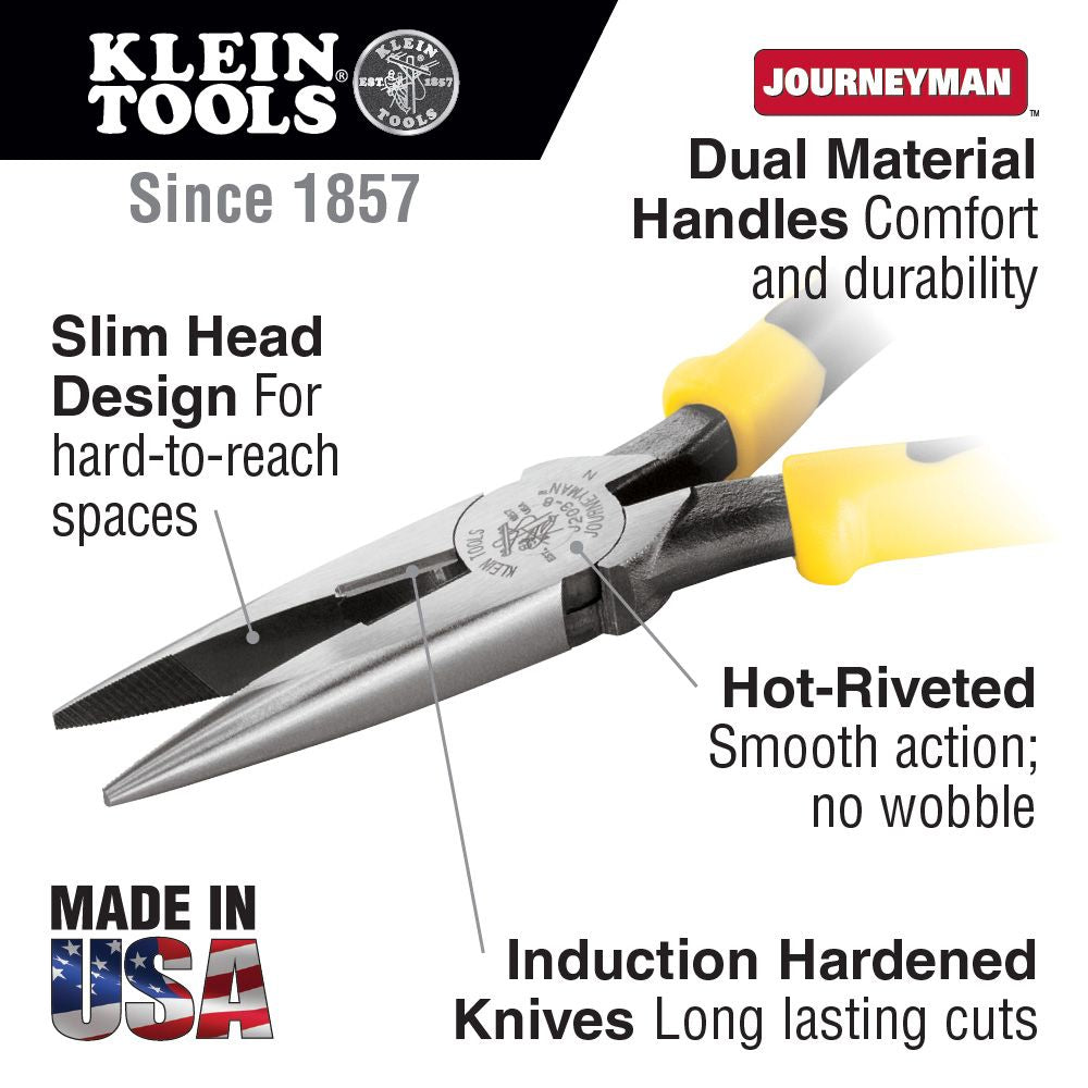 Klein Tools J203-8 Pliers, Needle Nose Side-Cutters, 8-Inch on Sale