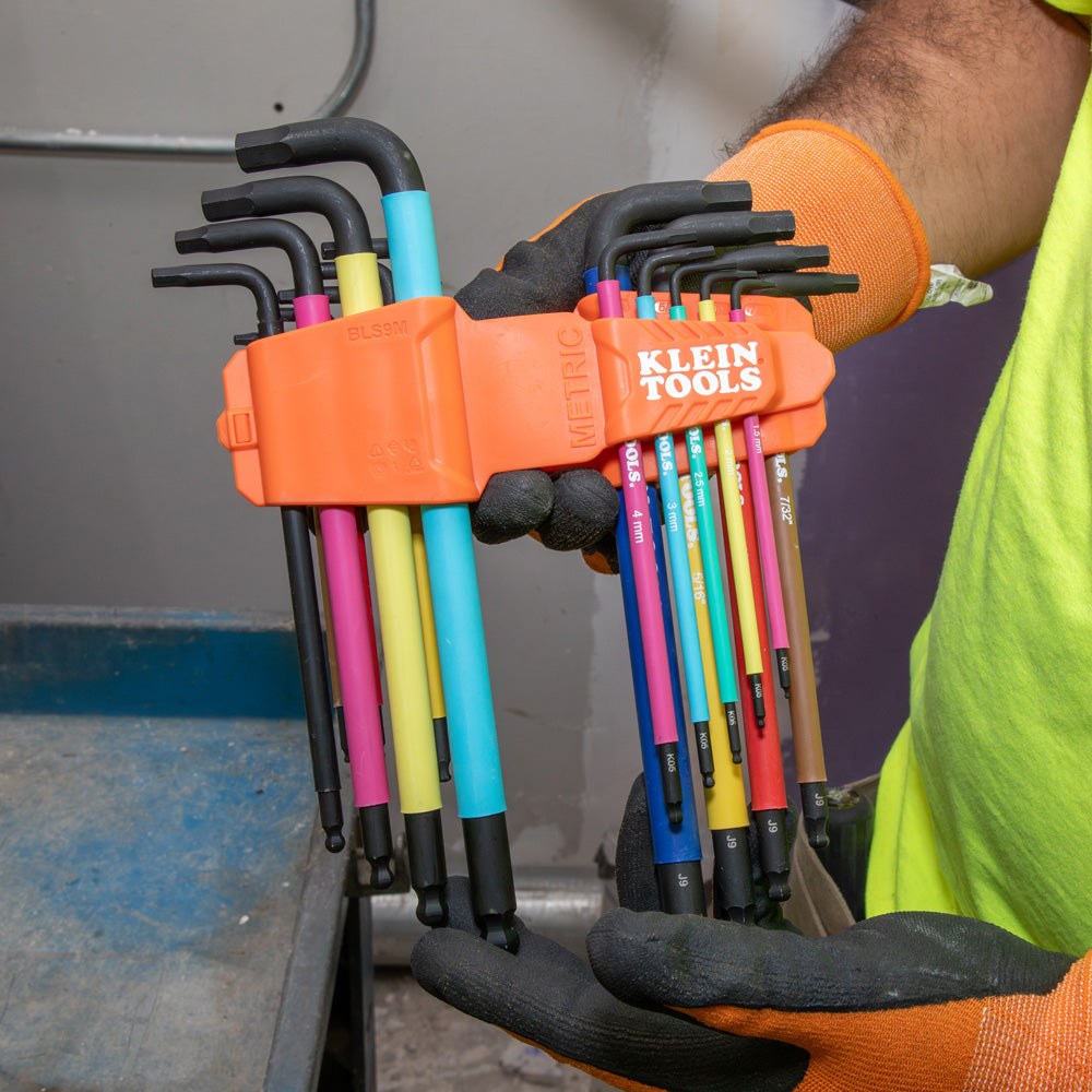 Klein Tools BLS9M Color Coded Extra-Long L Style Hex Key Caddy Set, Metric, 9-Piece Discount