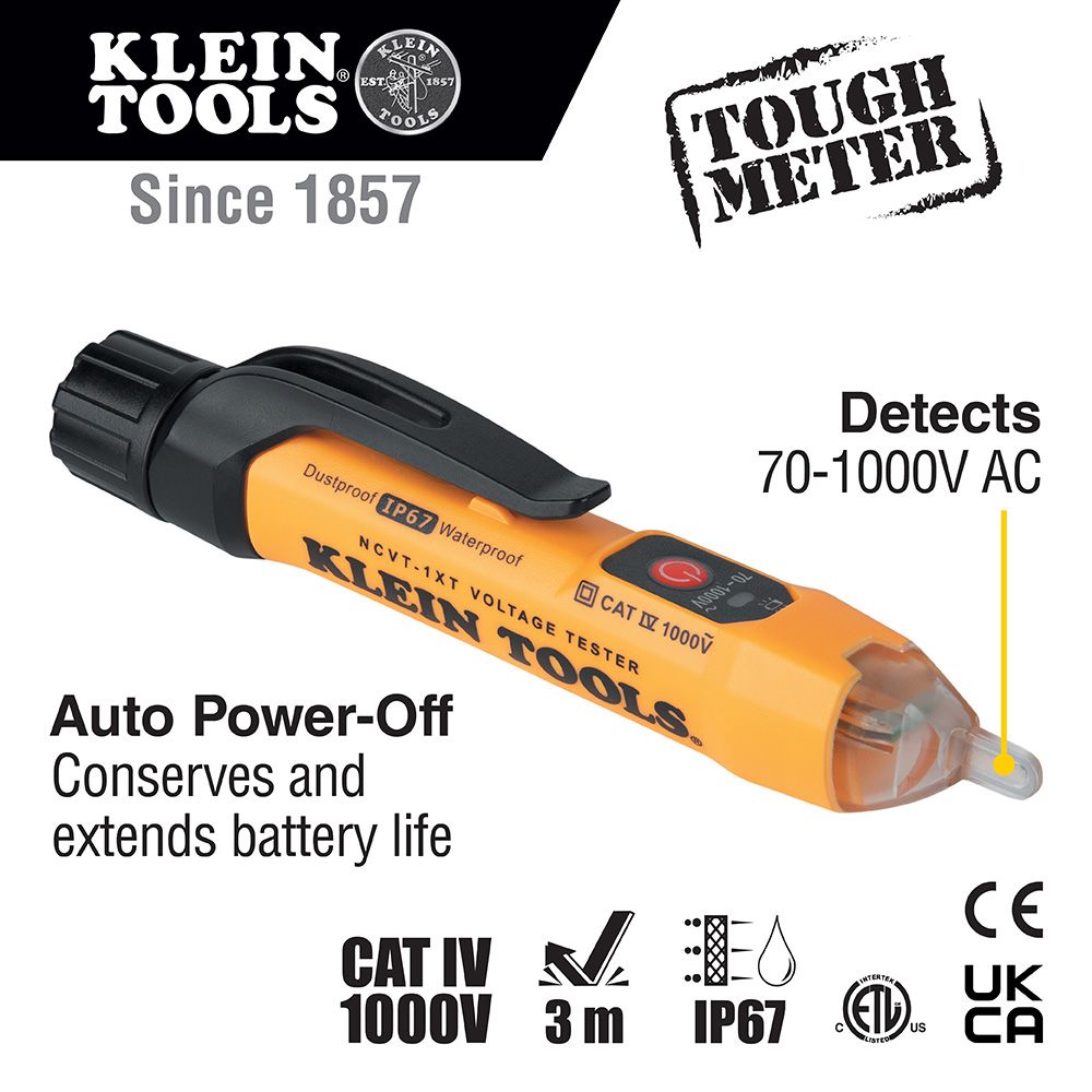 Klein Tools NCVT1XT Non-Contact Voltage Tester, 70 to 1000V AC Fashion