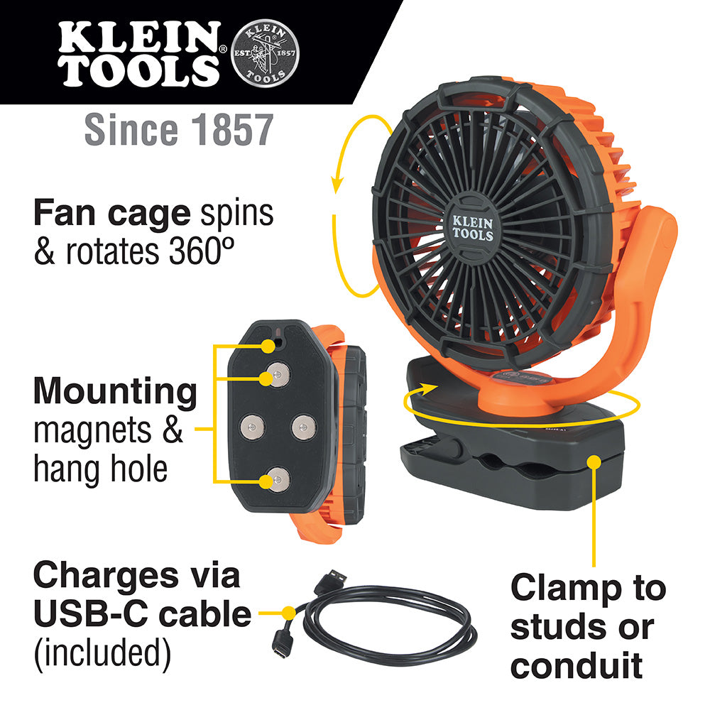Klein Tools PJSFM2 Rechargeable Clamping Fan on Sale