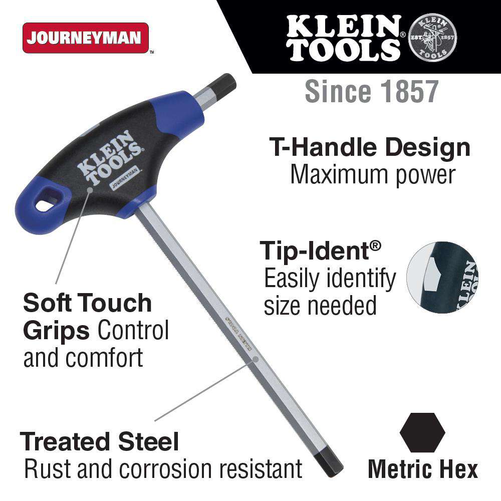 Klein Tools JTH6M2 2 mm Hex Key, Journeyman T-Handle, 6-Inch Hot on Sale