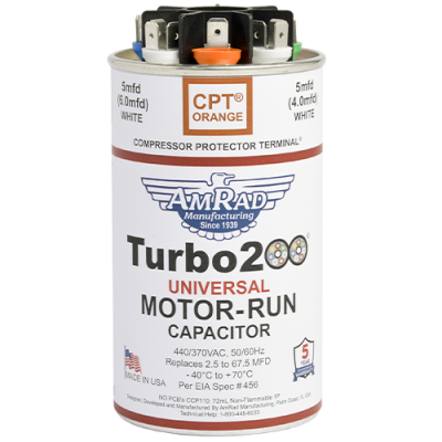 MARS 12200 AmRad Turbo 200 2.5 MFD to 67.5 MFD 440/370V Universal Motor Run Capacitor Hot on Sale