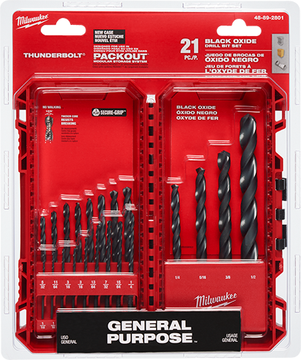 Milwaukee 48-89-2801 THUNDERBOLT® Black Oxide Drill Bit Set – 21PC Fashion