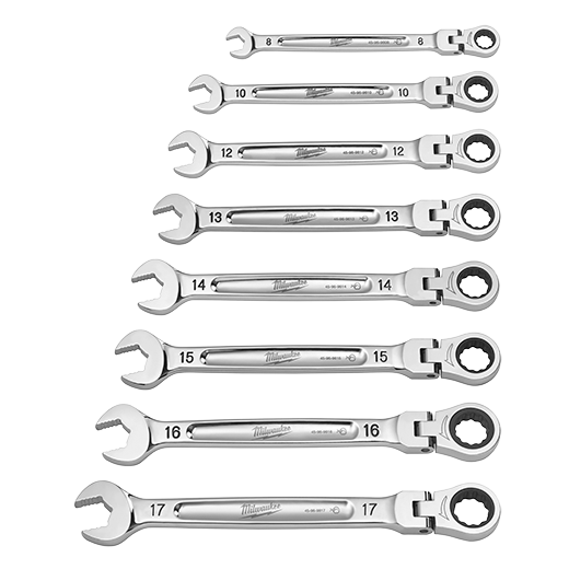 Milwaukee 48-22-9529 7pc Metric Flex Head Ratcheting Combination Wrench Online Sale
