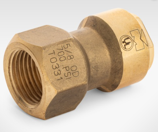 Mueller Streamline® ACP15727 1/2″ O.D. Refrigerant Brass Push Fitting Flare Adapter (Push x Flare) Supply