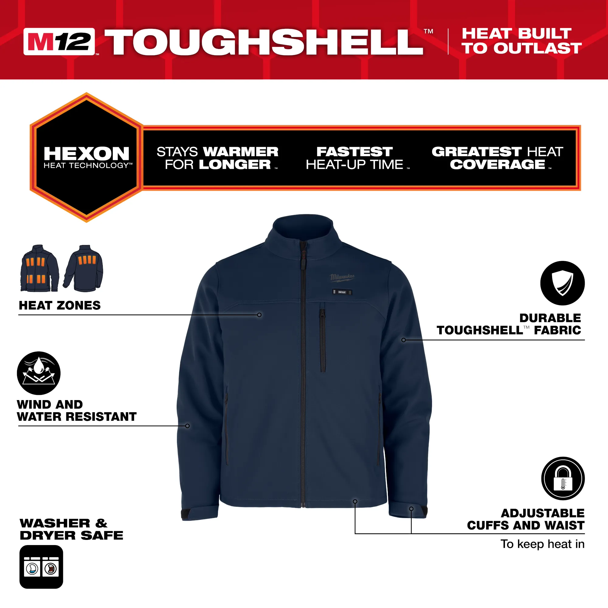 Milwaukee M100U-21XL M12™ Heated TOUGHSHELL™ Jacket Kit (Blue XL) Online now