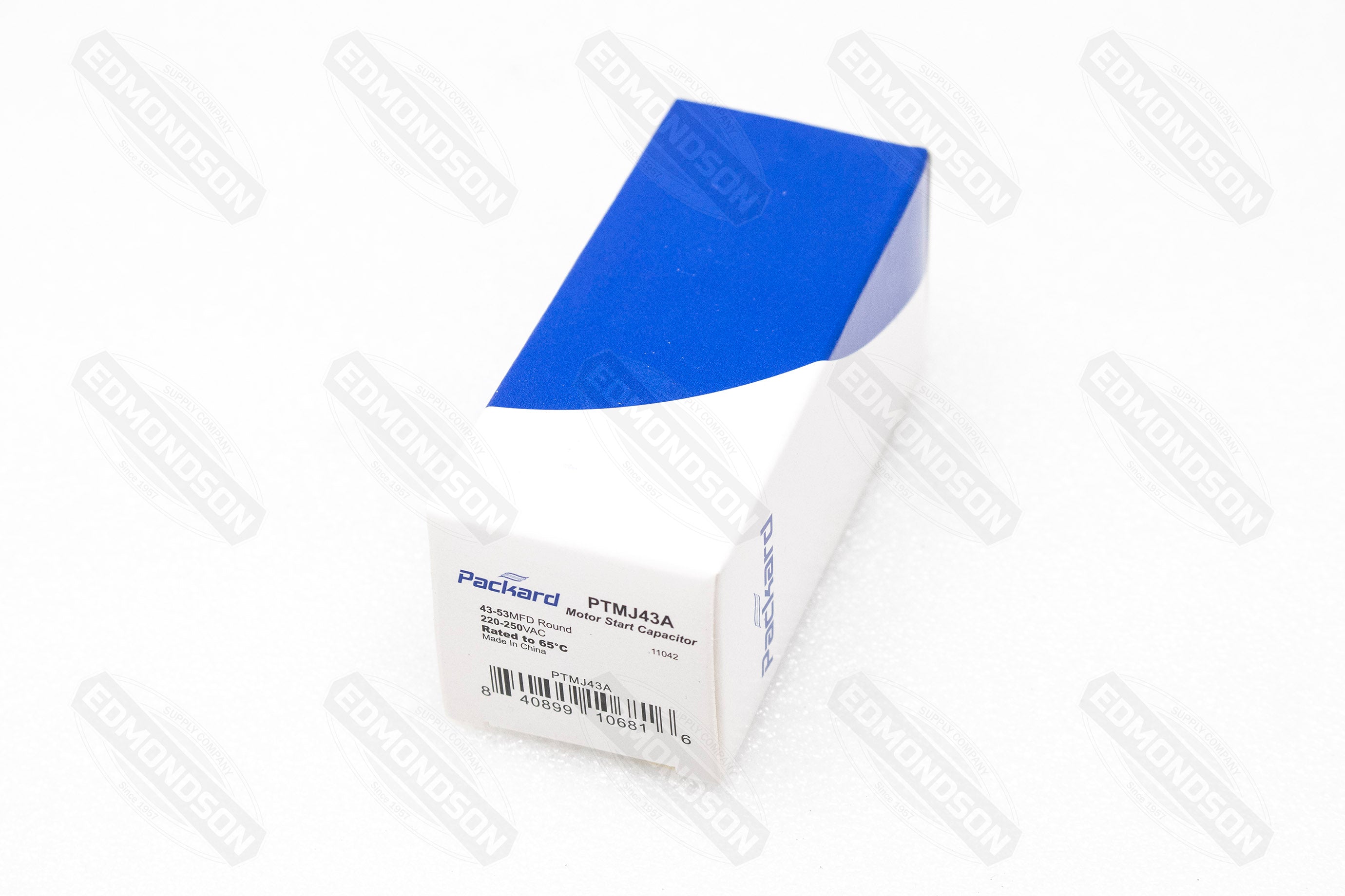 Packard PTMJ43A Motor Start Capacitor 43-53 MFD 220-250 VAC Supply