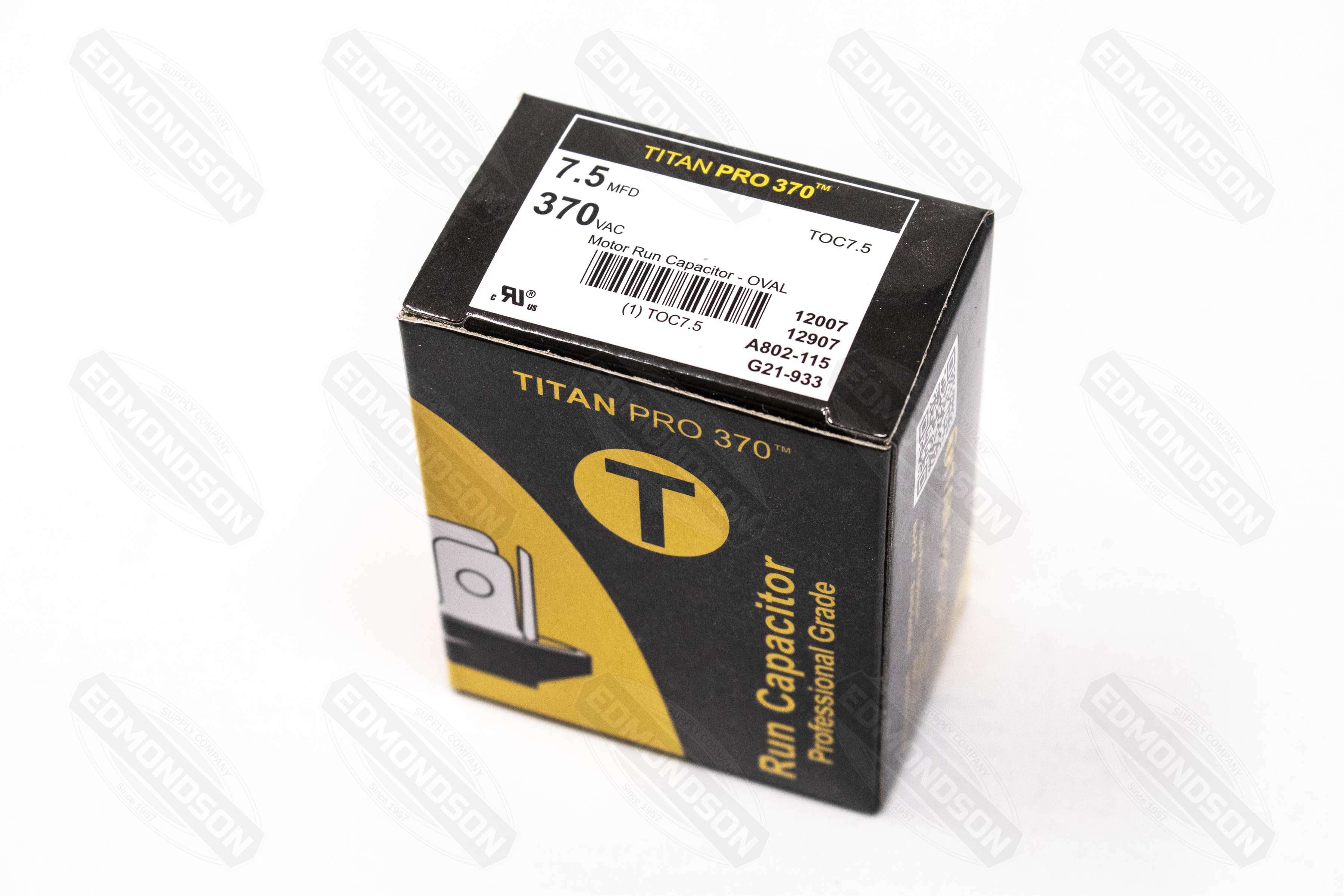 Packard Titan PRO TOC7.5 Motor Run Capacitor 7.5 MFD 370 Volt Oval Online Sale