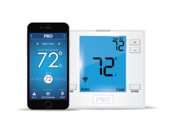 PRO1 IAQ T721i Digital WIFI Programmable Thermostat, 2 Heat – 1 Cool, Heat Pump/Conventional Fashion