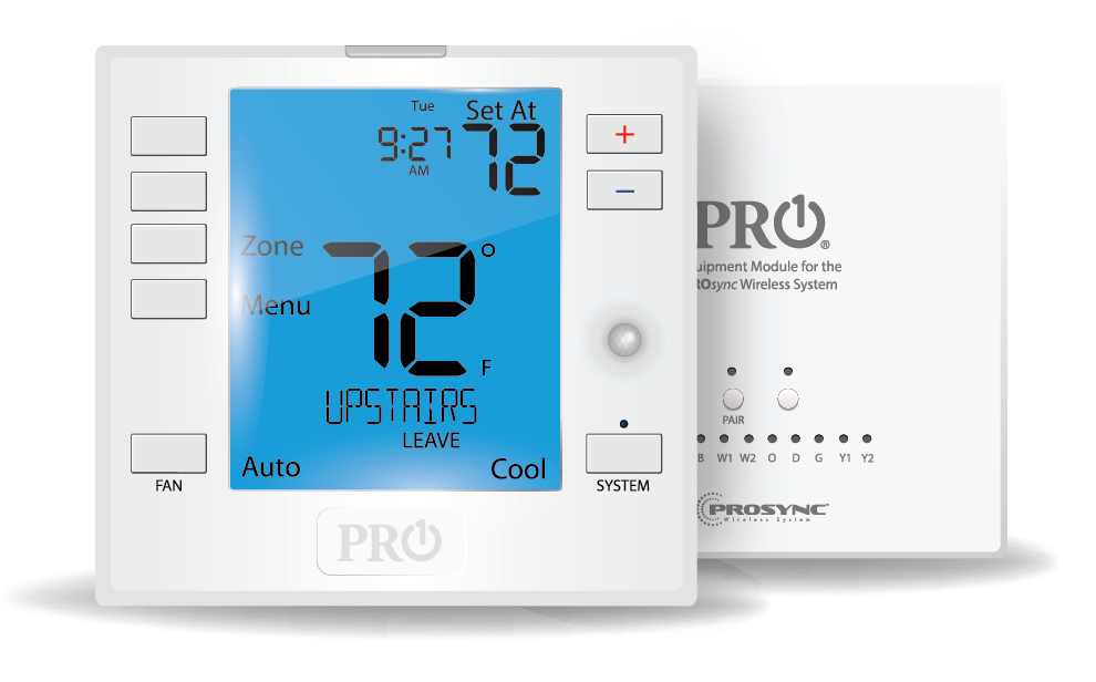 PRO1 IAQ T755WHO PROsync Digital Programmable Thermostat, 4 Heat – 2 Cool, Wireless Universal, Occupancy & Humidity Sensor Supply