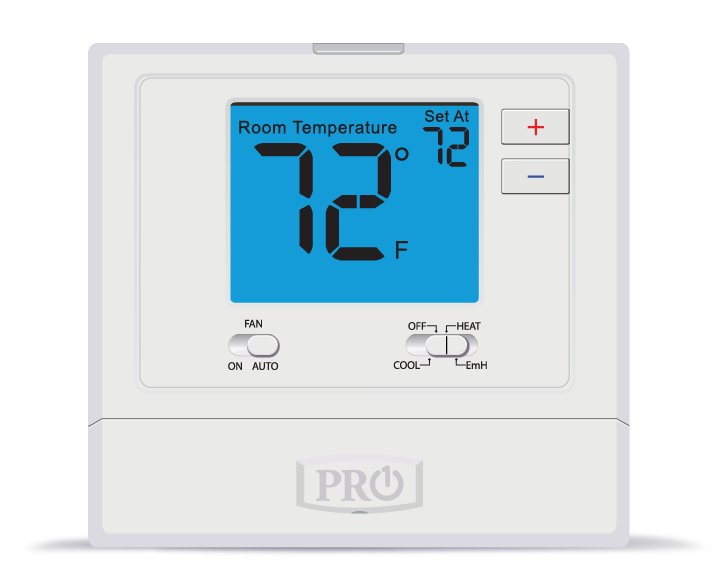 PRO1 IAQ T721 Digital Non-Programmable Thermostat, 2 Heat – 1 Cool, Heat Pump/Conventional Fashion