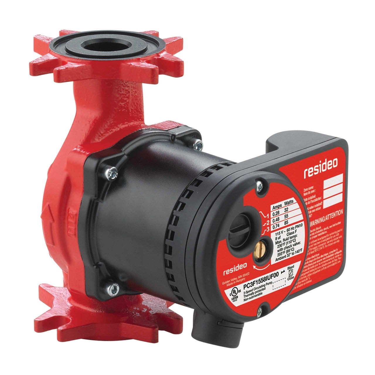 Resideo PC3F1558IUF00/U AquaPUMP 3-Speed Hydronic Circulating Pump, 15 gpm Online now