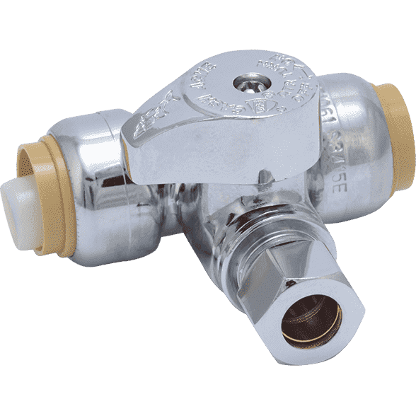 Sharkbite 24984 1/2″ x 1/2″ x 3/8″ Compression Tee Stop Hot on Sale