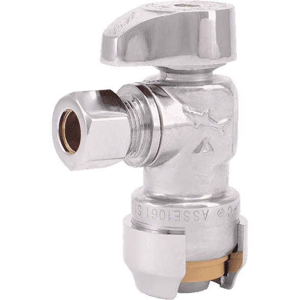 SharkBite 23036-0000LF  1/2″ x 3/8″ Compression Brass Push Angle Stop on Sale