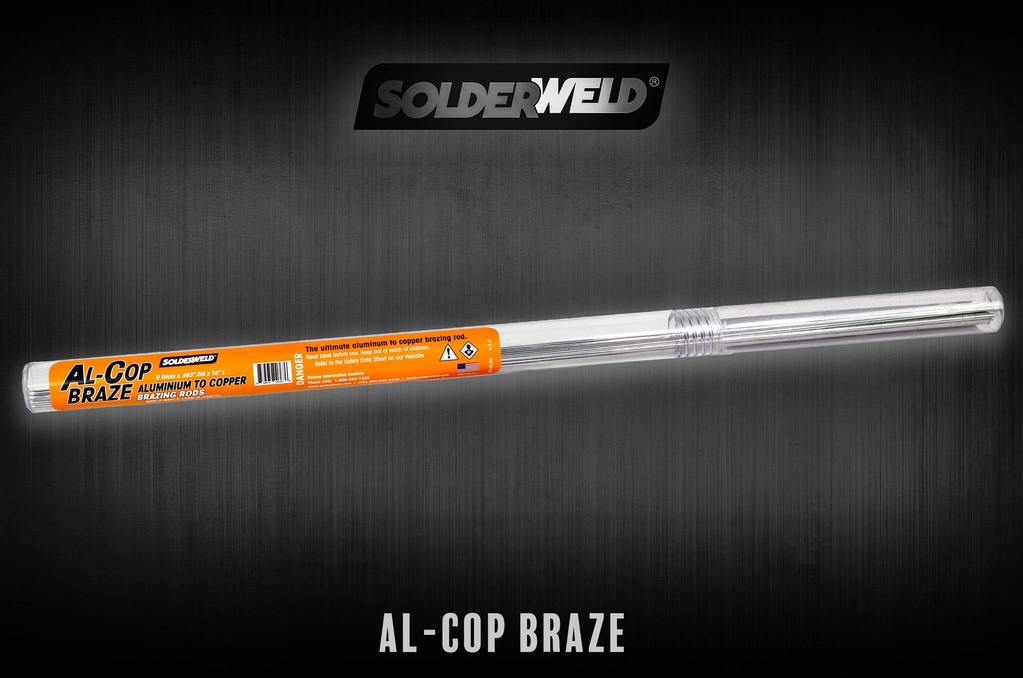 SolderWeld SW-AlCu8K Al-Cop Braze – Aluminum to Copper Brazing Rod – Flux Core, 8 Rod Pack on Sale