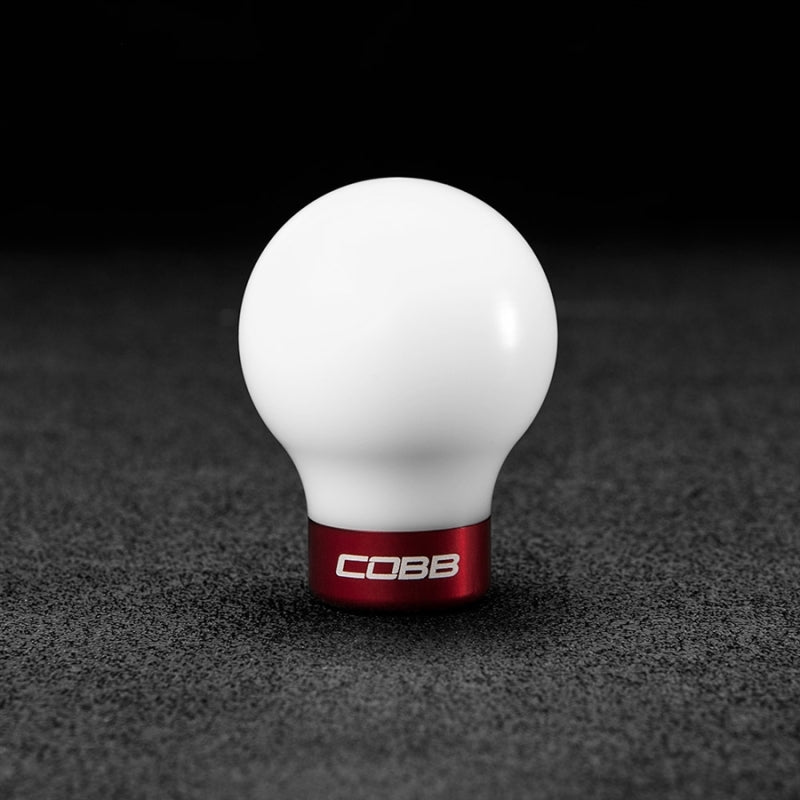 Cobb Subaru 6-Speed COBB Shift Knob – White w/Race Red Collar (Non-Weighted) Online Sale