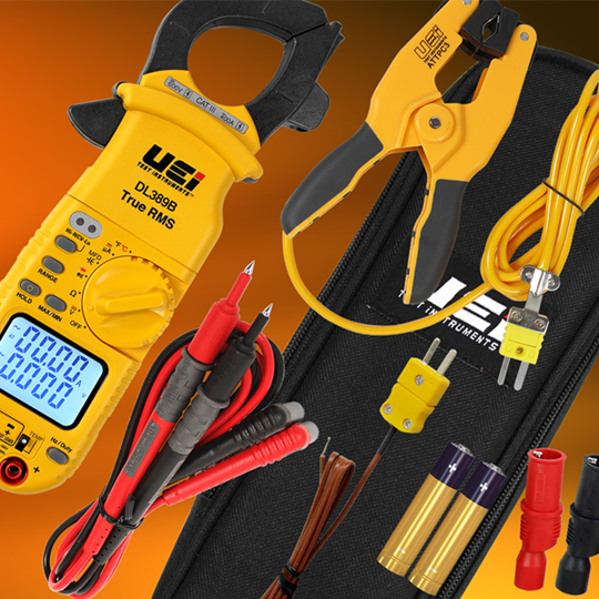 UEi DL389BCOMBO True RMS Dual Display Clamp Meter with Temperature and ATTPC3 Online