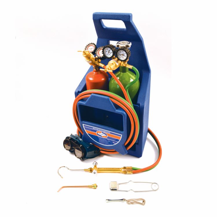 Uniweld KCHPT Cap’n Hook® Oxyacetylene Premium Welding/Braze Outfit w/ 511 Plastic Carrying Stand & Tanks Online Sale