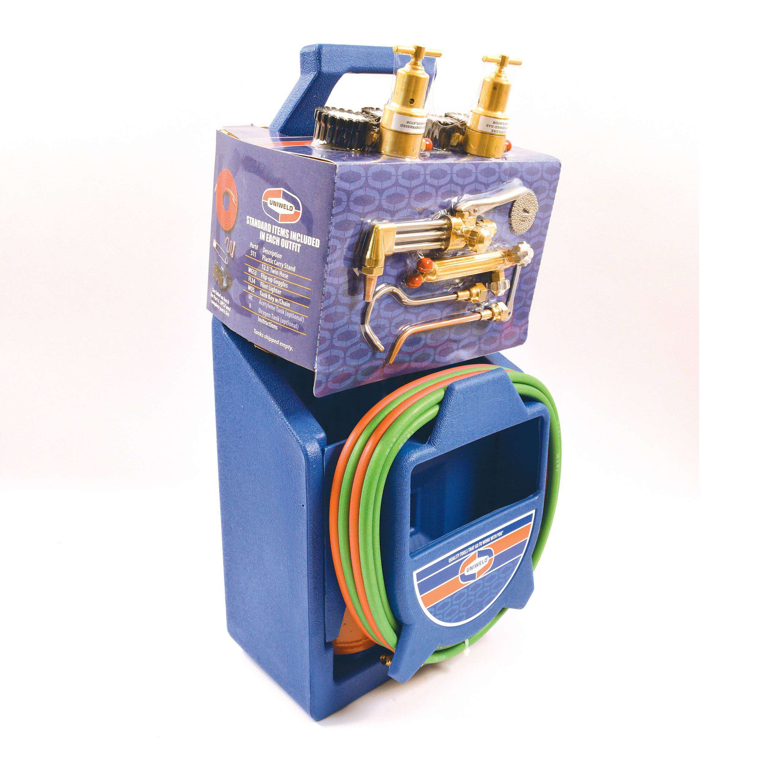 Uniweld KLCHPT Cap’n Hook® Oxyacetylene Premium Cutting, Welding & Brazing Outfit w/ 511 Plastic Carrying Stand & Tanks Discount