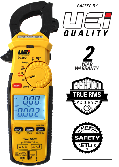 UEi DL589 600A TRMS Clamp Meter w/ DC Amps, Inrush, Magnet Discount
