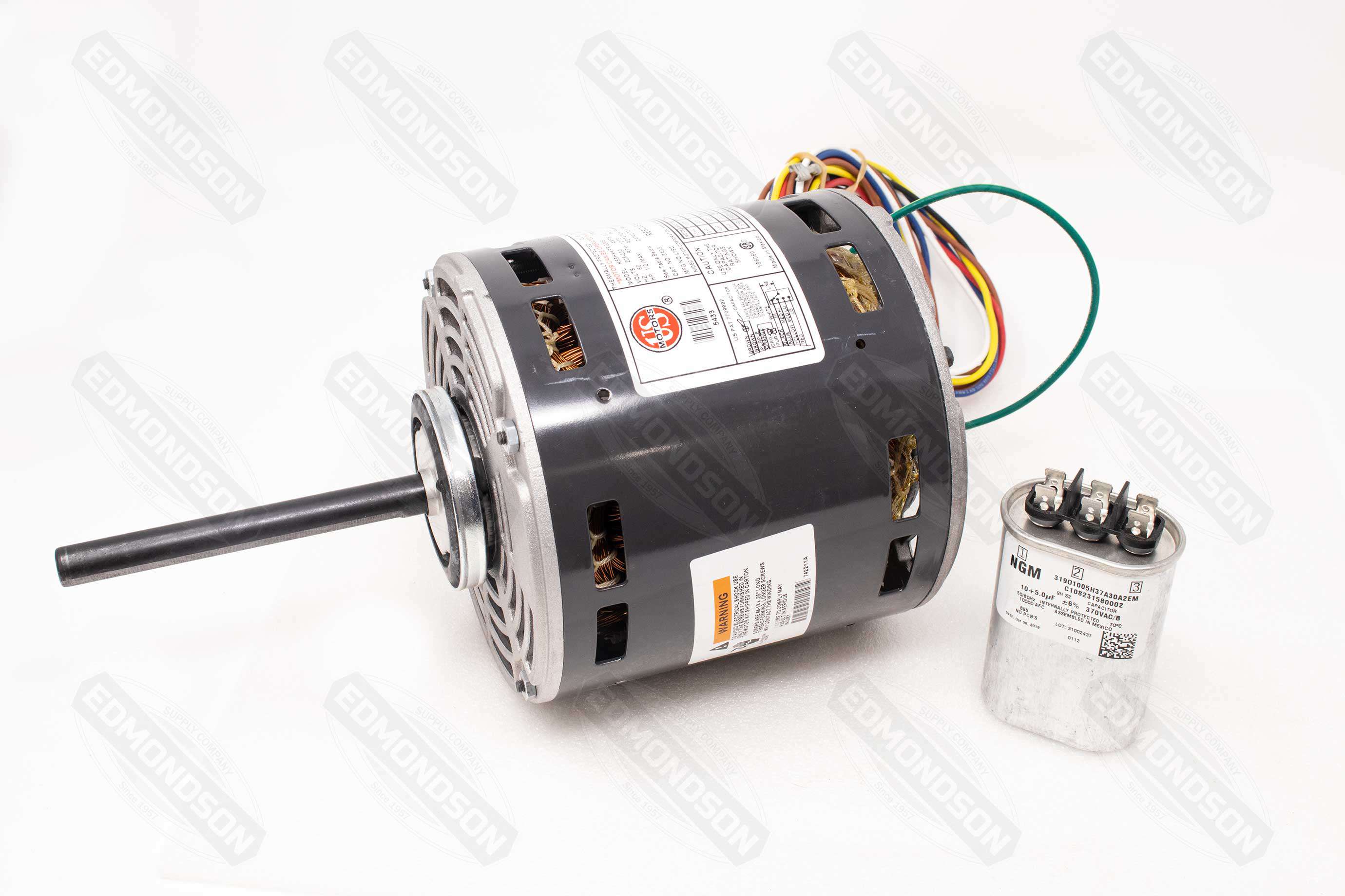 US Motors 5433 RESCUE® EZ-Wire 5.6″ Direct Drive Fan & Blower Motor, 208-230V, 1/2-1/6 HP, 1075 RPM Online Hot Sale