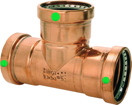 Viega 20693 3″ x 3″ x 3″ ProPress XL-C Copper Tee Supply