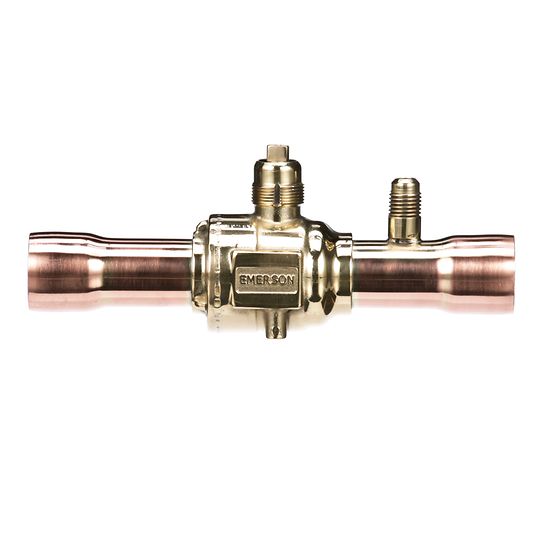 White-Rodgers 081018 7/8″ ODF BVSS Series Refrigeration Ball Valve w/ Access Valve & Brass Locking Seal Cap Hot on Sale