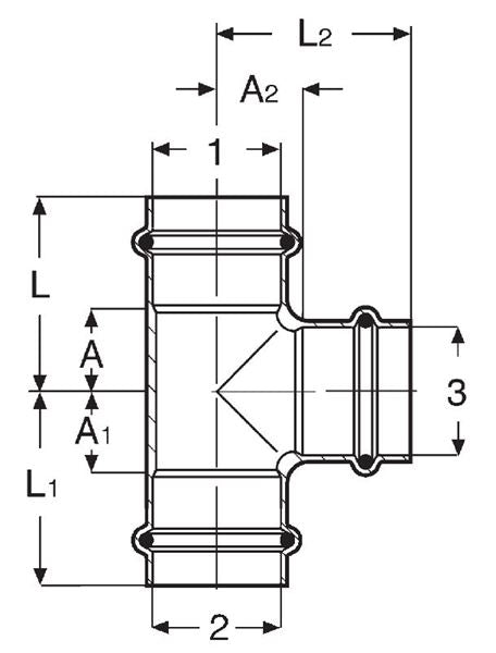 Viega 77437 1″ x 1″ x 3/4″ ProPress Copper Tee Online
