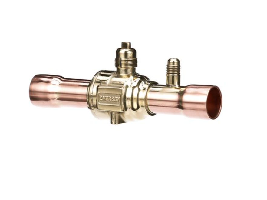 White-Rodgers 081013 1/4″ ODF BVSS Series Refrigeration Ball Valve w/ Access Valve & Brass Locking Seal Cap on Sale