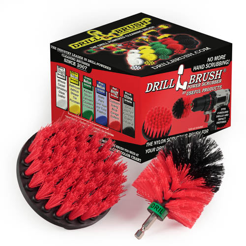 Mini & 4in Red Brushes – Red Bristles – Outdoor & Patio Cleaning | R-S-4M-QC-DB Fashion