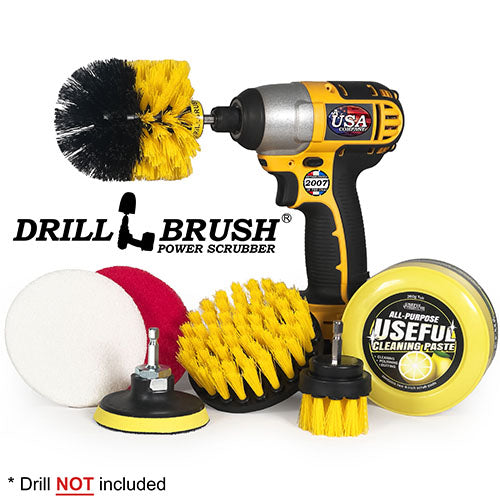 Medium Yellow 4in, 2in Short, & Original Brush Kit with Useful All-Purpose Cleaning Paste Bundle – Medium Bristles – 260g Multi-Purpose Cleaning Paste | Y-S-42O-3V-QC-DB-UP1 on Sale