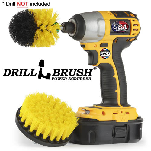 Mini & 4in Yellow Brushes – Medium Bristles – Bathroom & Shower Cleaning | Y-S-4M-QC-DB Online now