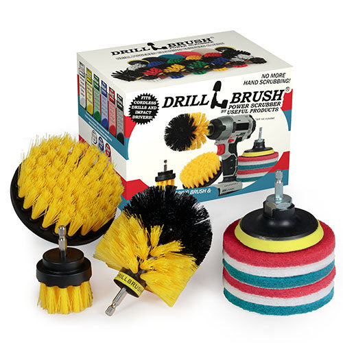 Original, 4in, & 2in Medium Yellow Brushes w/ 4in Variety Pads – Bathroom Cleaning | S-Y42O-P4-2WRB-3V-QC-DB Online Hot Sale