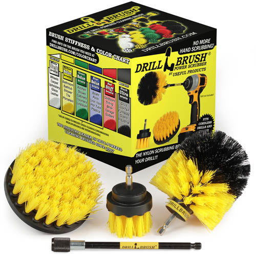 Original, 4in, & 2in Yellow Brushes w/5in Ext. – Medium – Bathroom & Shower | Y-S-42O-5X-QC-DB Online
