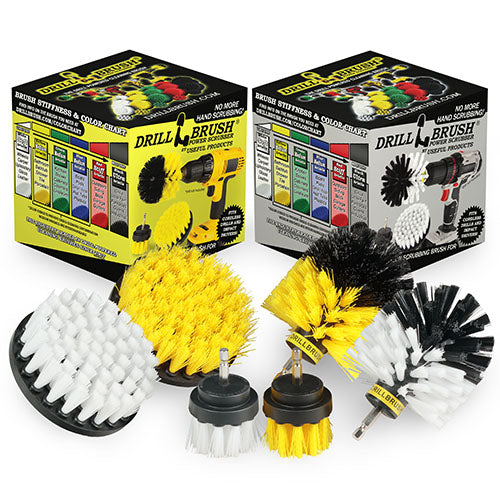 Original, 4in, and 2in White and Yellow Brush Bundle Pack – Soft & Medium Bristles – Home, Bathroom, & Auto Cleaning | S-W42O-Y42O-QC-DB Online