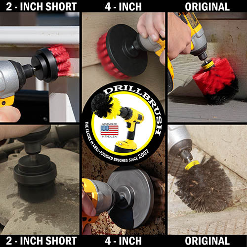 Original, 4in, and 2in Red and Black Brush Bundle Pack – Stiff & Ultra Stiff Bristles – Outdoor, Patio, Grill & Industrial Cleaning | S-R42O-K42O-QC-DB Online