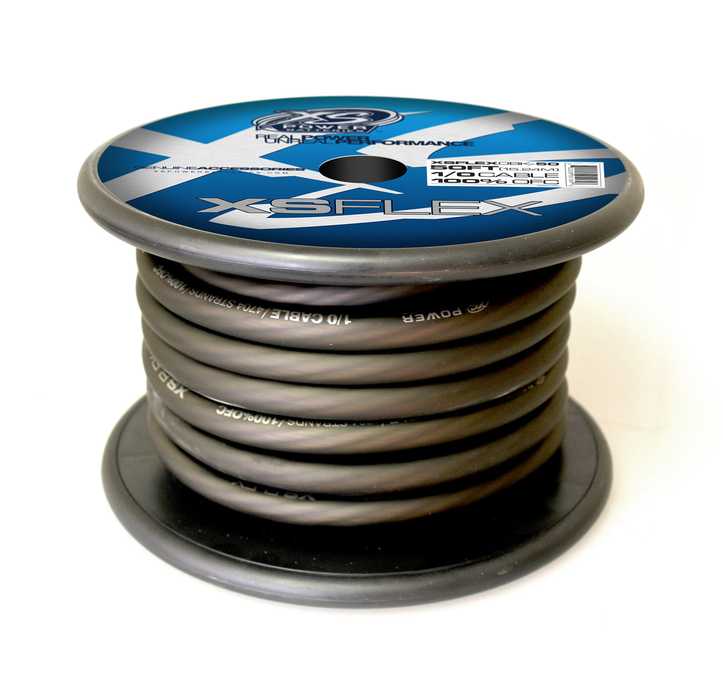 50 Feet XS Power 1/0 OFC 4704 Stand Count Tinned Oxygen Free Copper- BLACK on Sale