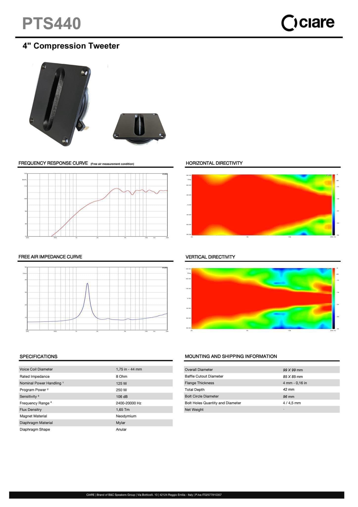 Ciare PTS440 Tweeter Hot on Sale