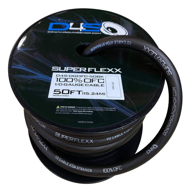 Down4sound 50ft 1/0 OFC Tinned Wire BLACK Online Sale