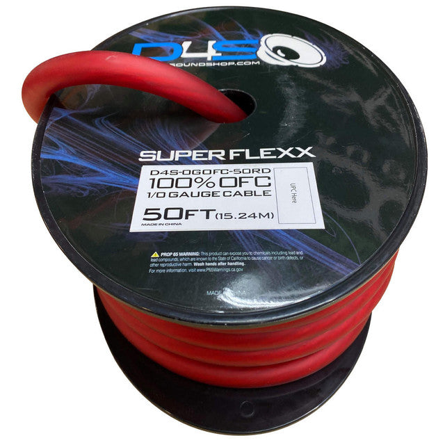 Down4sound 50ft 1/0 OFC Tinned Wire RED Online now