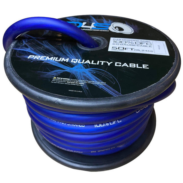 Down4sound 1/0 OFC Tinned Wire BLUE- BY THE FOOT Online now