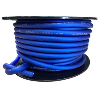 Down4Sound 4ga Tinned OFC Wire BLUE- BY THE FOOT on Sale