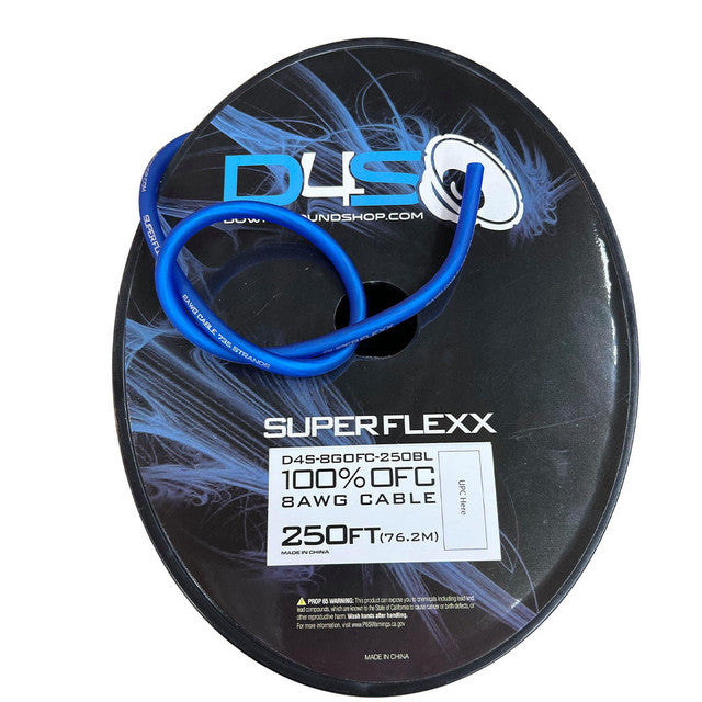 Down4Sound 250ft 8ga Tinned OFC Wire BLUE Hot on Sale