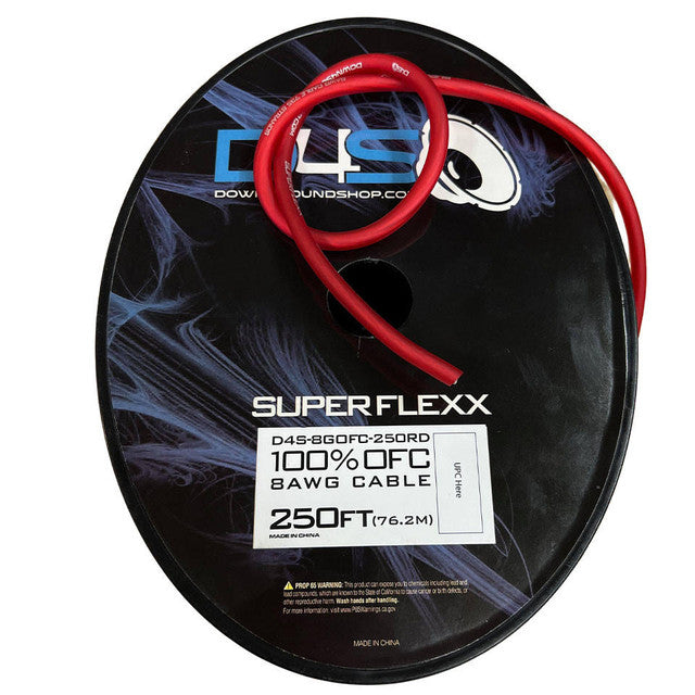 Down4Sound 250ft 8ga Tinned OFC Wire RED Discount