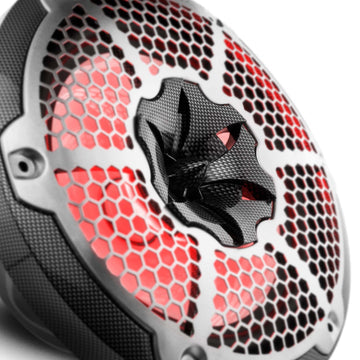 DS18 CF-10M HYDRO 10″ 2-Way Audio Marine Speakers with Bullet Tweeter And Integrated RGB LED Lights Carbon Fiber Online Sale