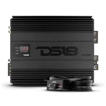 DS18 H-KO3 HOOLIGAN SPL 1-Channel Subwoofer Monoblock Car Amplifier, Voltmeter, Clip Indicator 3000 Watts RMS 1-Ohm Made In Korea Supply