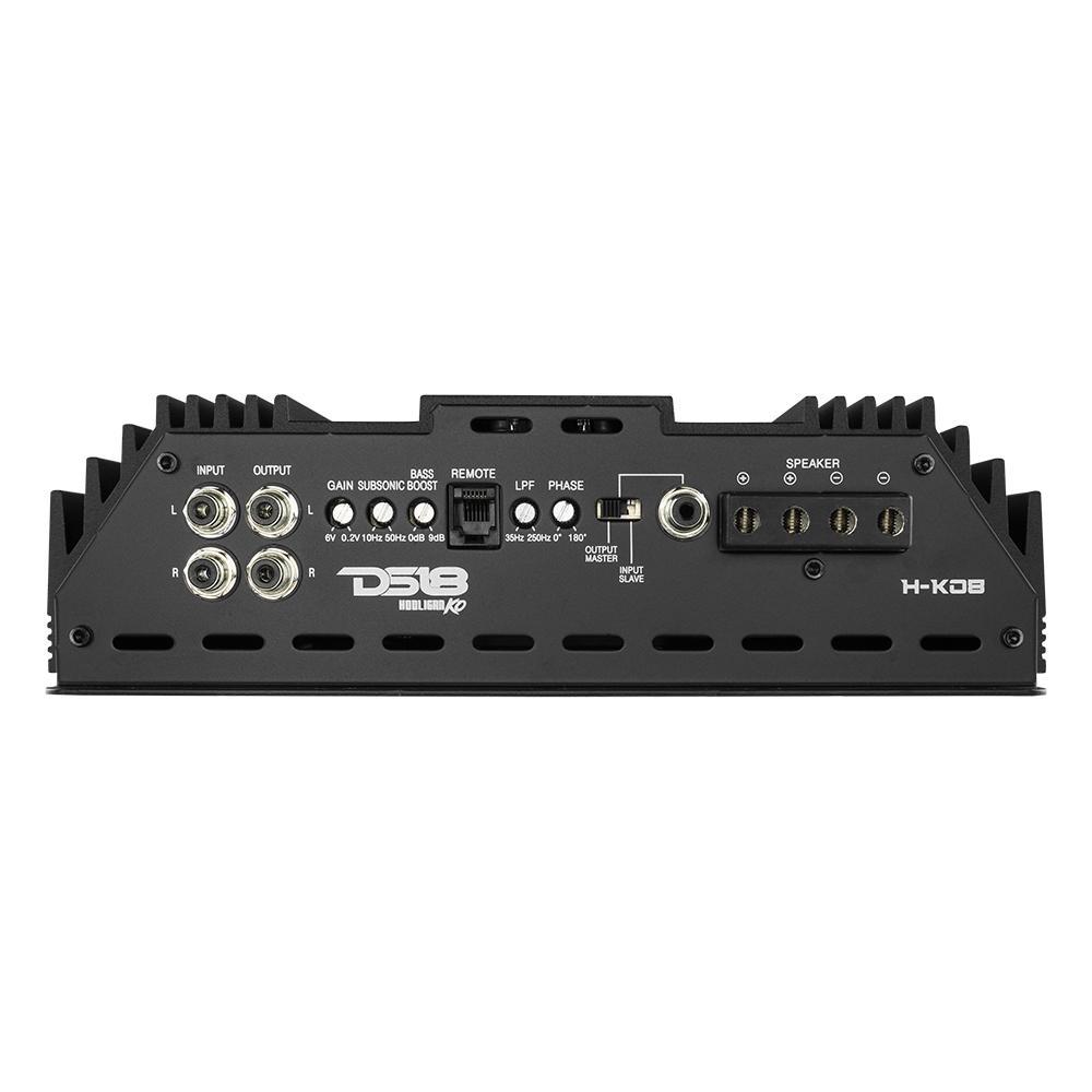 DS18 H-KO8 HOOLIGAN SPL 1-Channel Subwoofer Monoblock Car Amplifier, Voltmeter, Clip Indicator 8000 Watts RMS 1-Ohm Made In Korea Hot on Sale